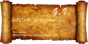 Görög Vilmos névjegykártya