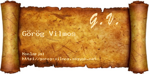 Görög Vilmos névjegykártya
